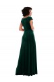 A-Line Cowl Neck Stretch Velvet Long Dark Green Black Tie Prom Dress Canada