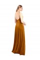 A-Line Cowl Neck Stretch Velvet Long Gold Prom Dress Canada