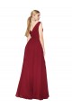 A-Line High Neck Soft Chiffon Long Burgundy Black Tie Prom Dress Canada