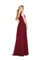 A-Line V-Neck Soft Chiffon Long Burgundy Prom Dress Canada