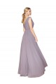 A-Line High Neck Soft Chiffon Long Dusty Rose Prom Dress Canada