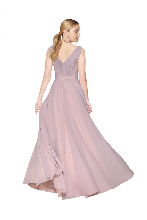 A-Line High Neck Soft Chiffon Long Primrose Prom Dress Canada