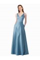 A-Line High Neck Satin Long Black Tie Prom Dress Canada