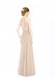 A-Line High Neck Soft Chiffon & Lace Long Champagne Prom Dress Canada