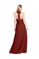A-Line Halter Neck Soft Chiffon Long Burgundy Prom Dress Canada