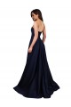A-Line Sweetheart Stretch Crepe Long Dark Navy Prom Dress Canada