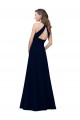 A-Line High Neck Stretch Crepe Long Dusty Pink Prom Dress Canada