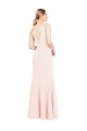 A-Line High Neck Stretch Crepe Long Pink Prom Dress Canada