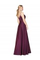 A-Line High Neck Stretch Crepe Long Wild Berry Prom Dress Canada