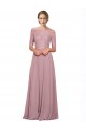 A-Line Off the Shoulder Soft Chiffon & Lace Long Prom Dress Canada