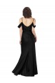 A-Line Off the Shoulder Silk like Satin Long Black Prom Dress Canada
