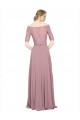 A-Line Off the Shoulder Soft Chiffon & Lace Long Prom Dress Canada