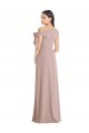 A-Line Off the Shoulder Stretch Crepe Long Dusty Pink Prom Dress Canada