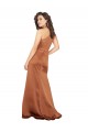 A-Line One Shoulder Silk like Satin Long Orange Prom Dress Canada