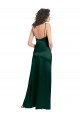 A-Line Scoop Neck Stretch Satin Long Hunter Prom Dress Canada
