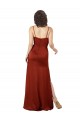 A-Line Square Neck Silk like Satin Long Red Prom Dress Canada