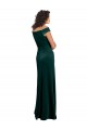A-Line Square Neck Stretch Velvet Long Dark Green Prom Dress Canada