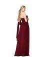A-Line Strapless Soft Chiffon Long Burgundy Prom Dress Canada