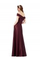 A-Line Strapless Satin Long Burgundy Gold Black Tie Prom Dress Canada
