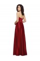 A-Line Strapless Satin Long Dark Red Prom Dress Canada