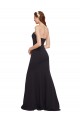 A-Line Strapless Stretch Crepe Long Dark Navy Prom Dress Canada