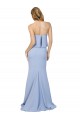 A-Line Strapless Stretch Crepe Long Light Sky Blue Prom Dress Canada