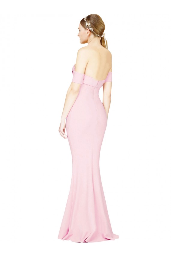 A-Line Strapless Stretch Crepe Long Pink Prom Dress Canada