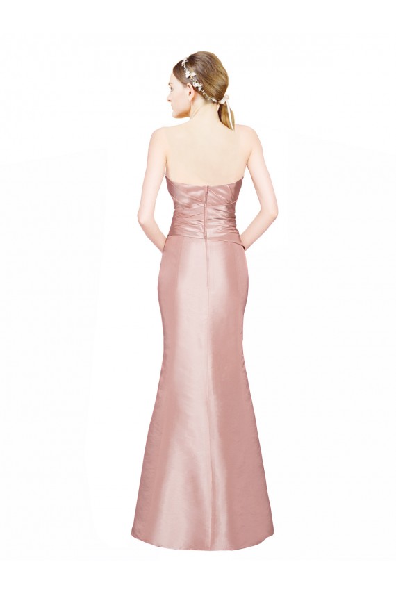 A-Line Strapless Stretch Satin Long Prom Dress Canada