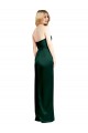 A-Line Strapless Stretch Satin Long Hunter Prom Dress Canada