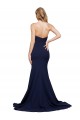 A-Line Sweetheart Stretch Crepe Sweep Train Dark Navy Prom Dress Canada