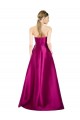 A-Line V-Neck Satin Long Merlot Prom Dress Canada