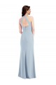 A-Line V-Neck Stretch Crepe Long Light Sky Blue Prom Dress Canada