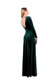 A-Line V-Neck Stretch Velvet Long Dark Green Long Sleeves Prom Dress Canada