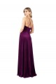 A-Line V-Neck Stretch Velvet Long Grape Prom Dress Canada