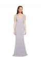 Mermaid V-Neck Stretch Crepe Long Arctic Lilac Prom Dress Canada