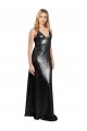 A-Line Spaghetti Straps Sequin Long Black Prom Dress Canada