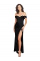 A-Line Sweetheart Silk like Satin Long Black Black Tie Prom Dress Canada