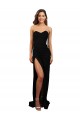 Column High Neck Stretch Crepe Long Black Prom Dress Canada