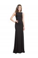 Mermaid Bateau Neck Stretch Crepe Long Black Prom Dress Canada