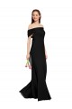 Mermaid Off the Shoulder Soft Chiffon Long Black Prom Dress Canada