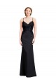 Mermaid V-Neck Stretch Crepe Long Black Prom Dress Canada