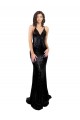 Mermaid V-Neck Sequin Long Black Black Tie Prom Dress Canada