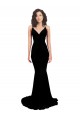 Mermaid V-Neck Spandex Long Black Prom Dress Canada