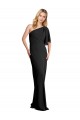 Sheath One Shoulder Stretch Crepe Long Black Prom Dresses Canada