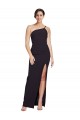 Sheath One Shoulder Stretch Crepe Long Black Prom Dress Canada