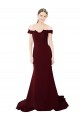 Mermaid Sweetheart Stretch Crepe & Lace Sweep Train Burgundy Gold Prom Dress Canada