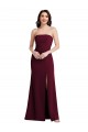 Trumpet Strapless Stretch Crepe Long Burgundy Gold Prom Dress Canada
