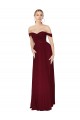 Mermaid Off the Shoulder Soft Chiffon Long Burgundy Prom Dress Canada