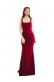 Mermaid Square Neck Stretch Crepe Long Burgundy Prom Dress Canada