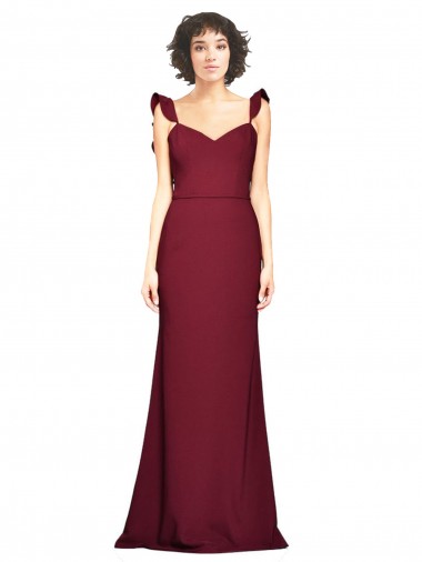 Mermaid Strapless Stretch Crepe Long Burgundy Prom Dress Canada